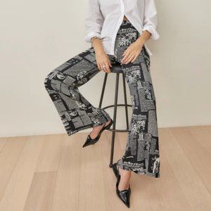 Reformation Sorrenti Pants Petite Newspaper Print Size 2